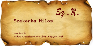 Szekerka Milos névjegykártya
